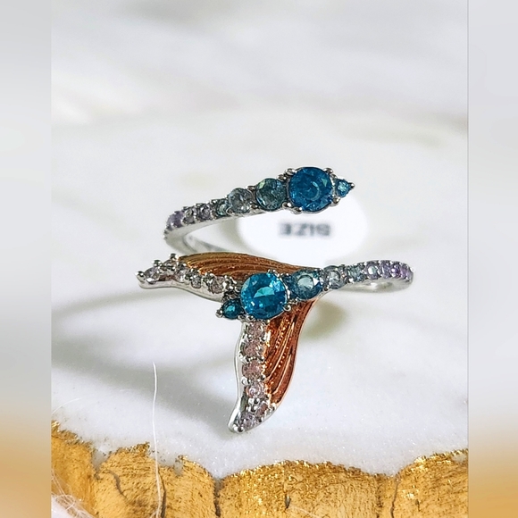 NWT Bomb Party 'Atlantis Bound' Mixed Metal Multicolor Wrap Ring - Size 9 - Picture 2 of 11